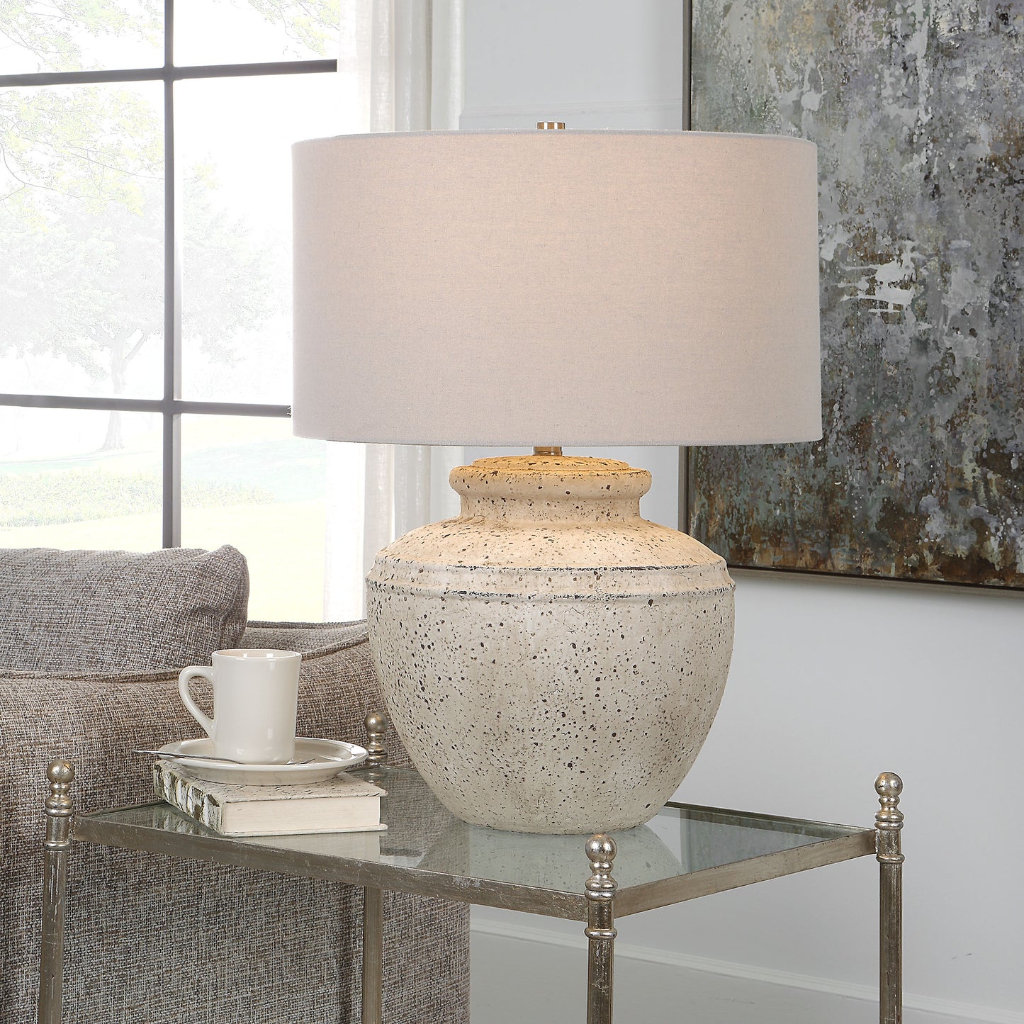 Uttermost 30162-1 Artifact Aged Stone Table Lamp