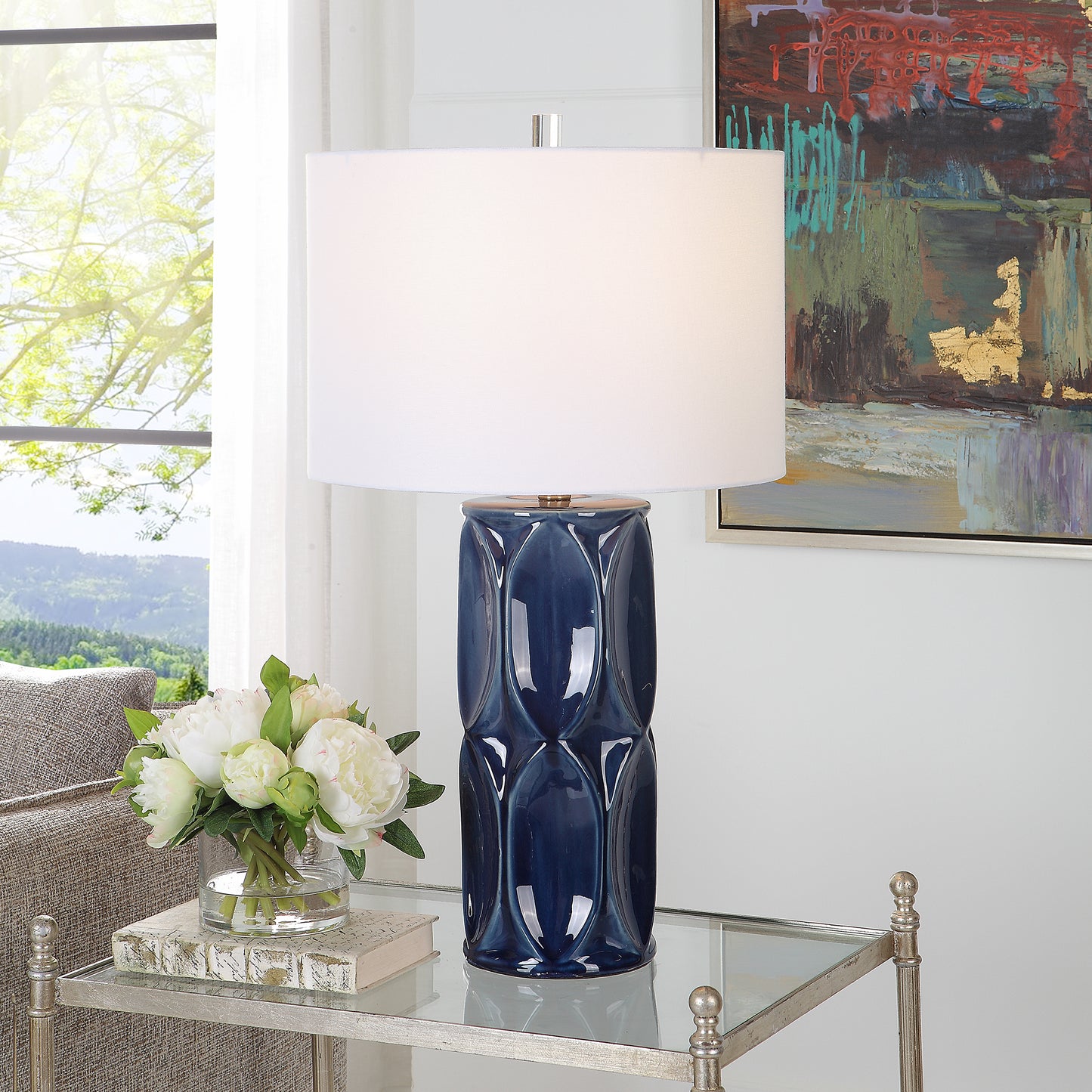 Uttermost 30163-1 Sinclair Blue Table Lamp
