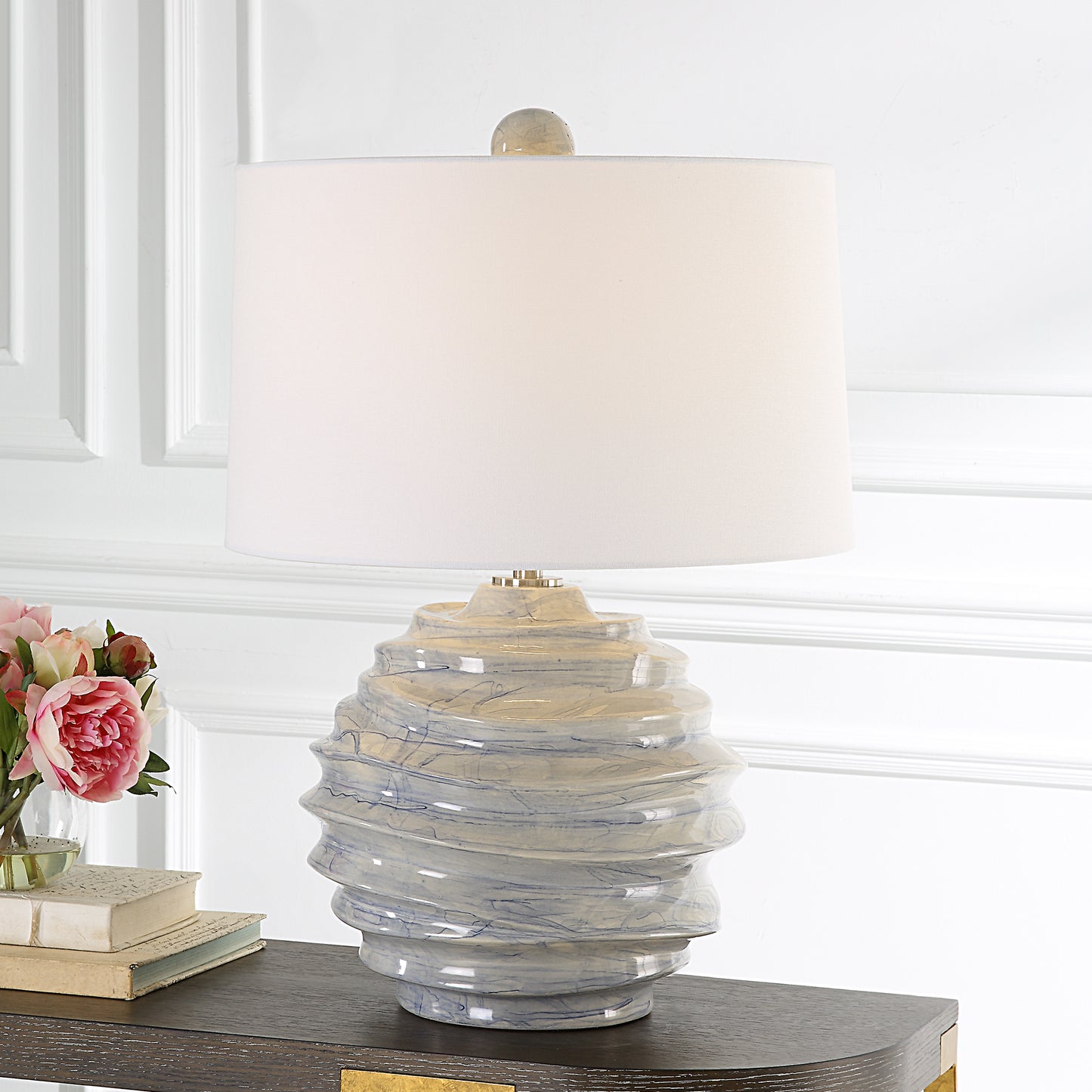 Uttermost 30194-1 Waves Blue & White Accent Lamp
