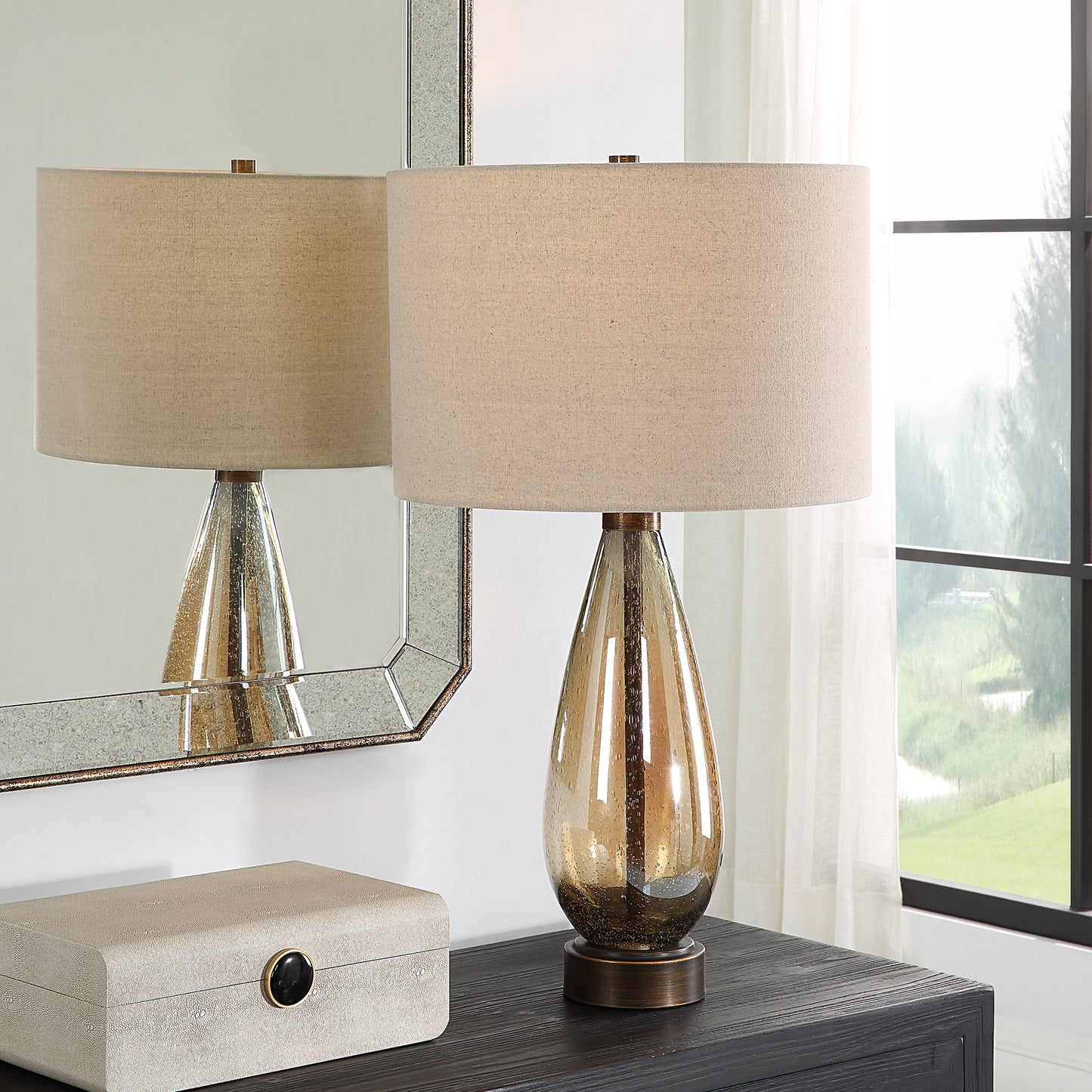 Uttermost 30230 Baltic Teardrop Glass Table Lamp
