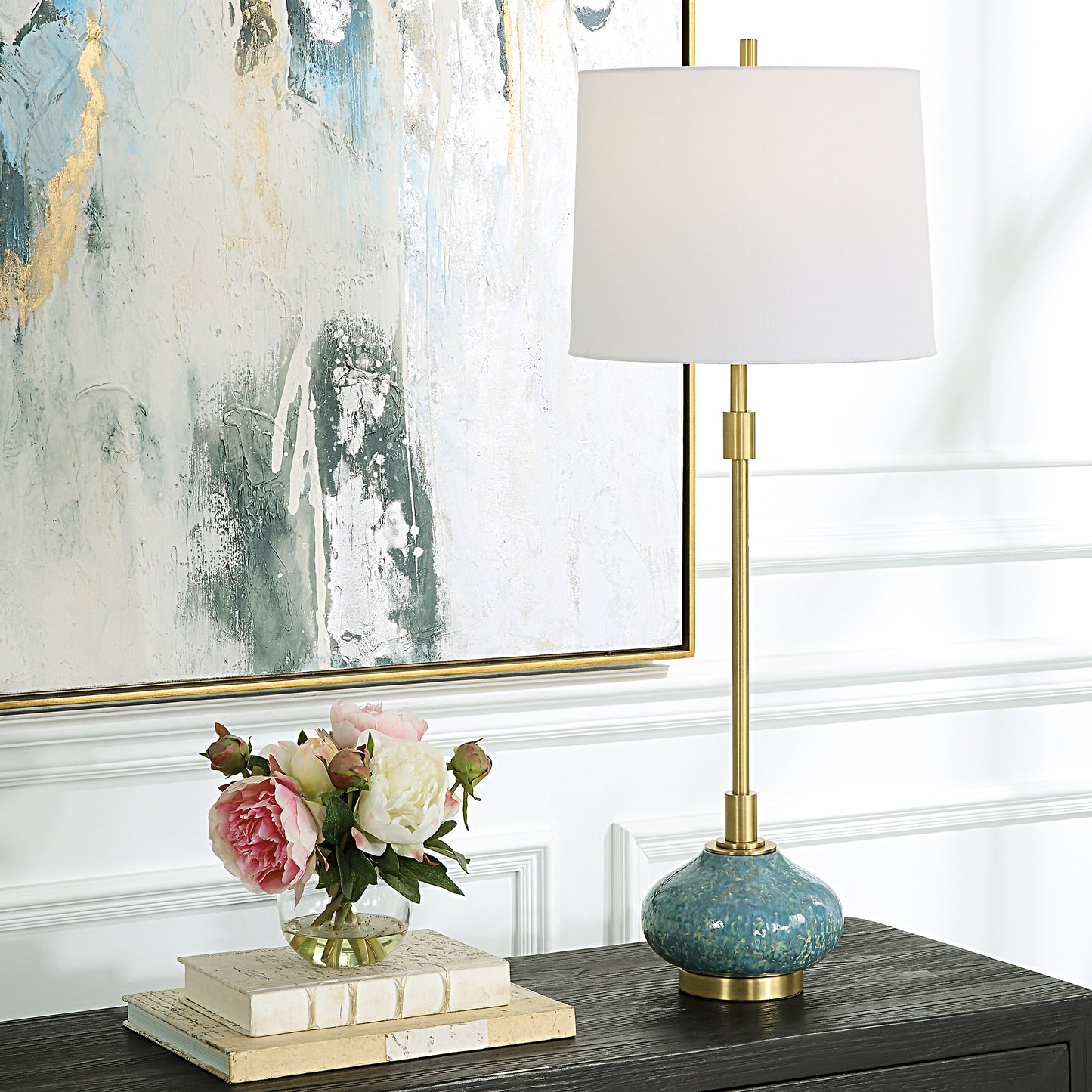 Uttermost 30241-1 Kaimana Aged Blue Buffet Lamp