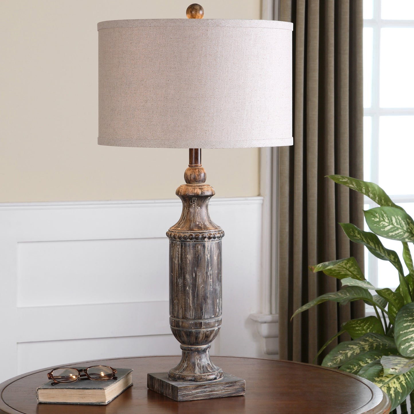 Uttermost 26196-1 Agliano Aged Dark Pecan Lamp