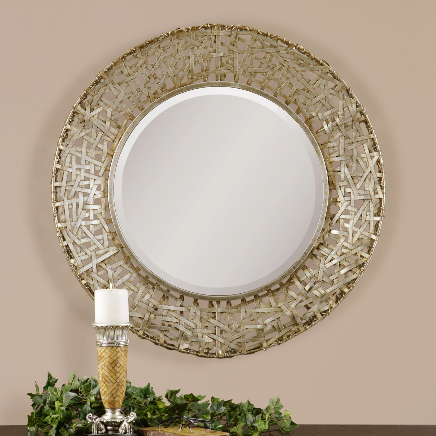 Uttermost 11603 B Alita Champagne Woven Metal Mirror