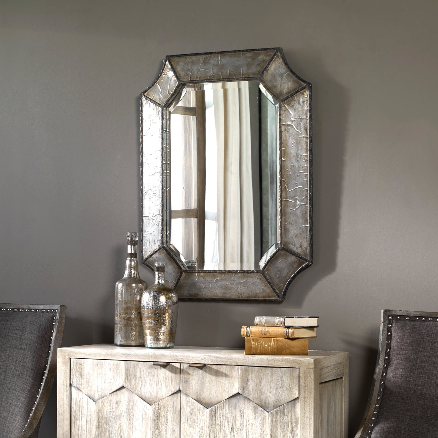 Uttermost 13628 B Elliot Distressed Aluminum Mirror