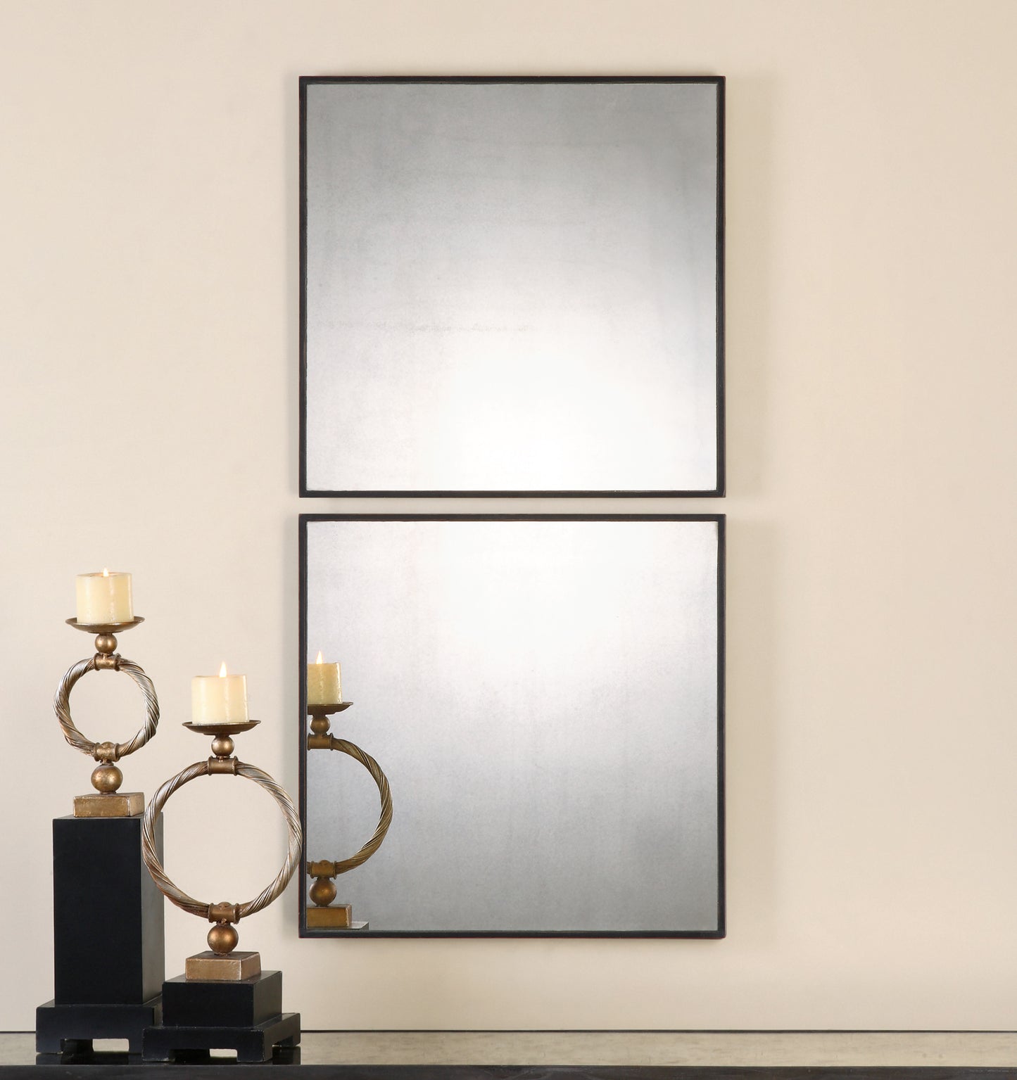 Uttermost 13932 Matty Antiqued Square Mirrors, S/2