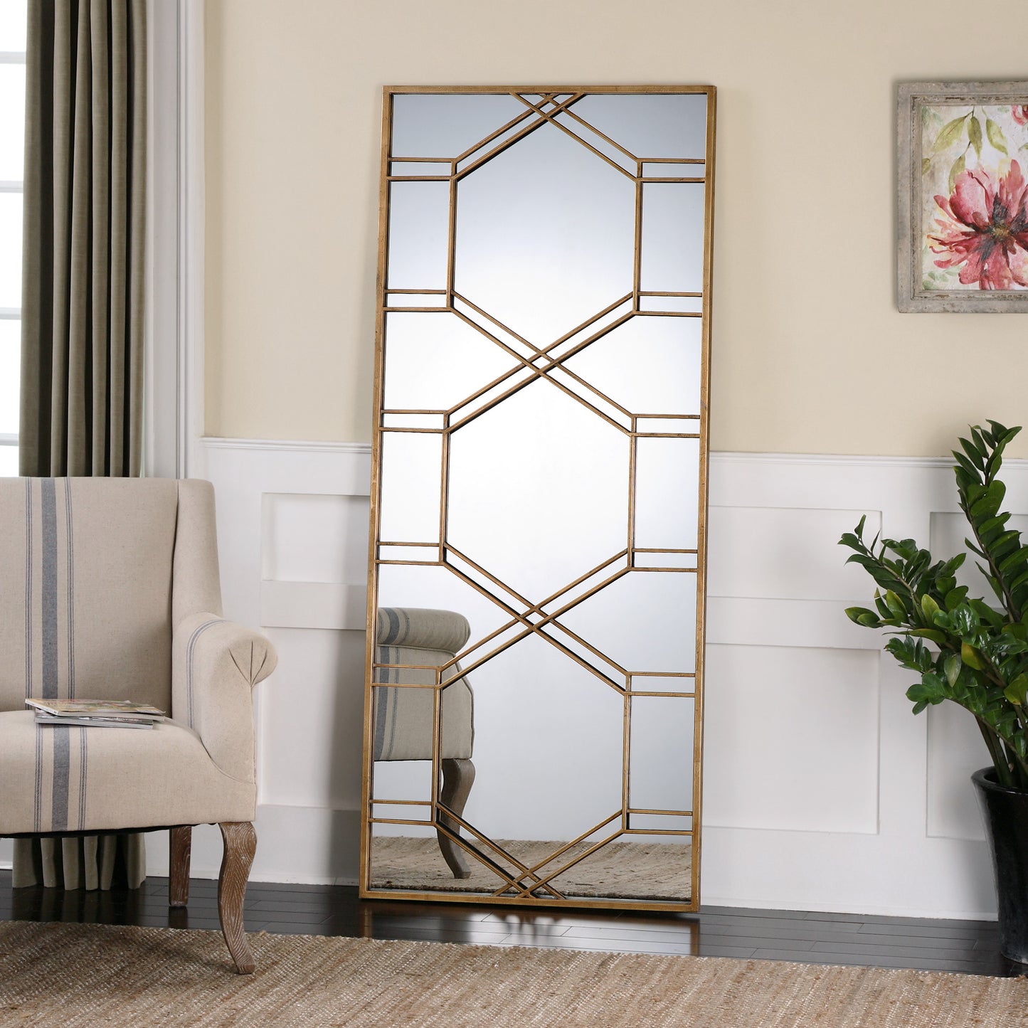 Uttermost 13922 Kennis Gold Leaf Leaner Mirror