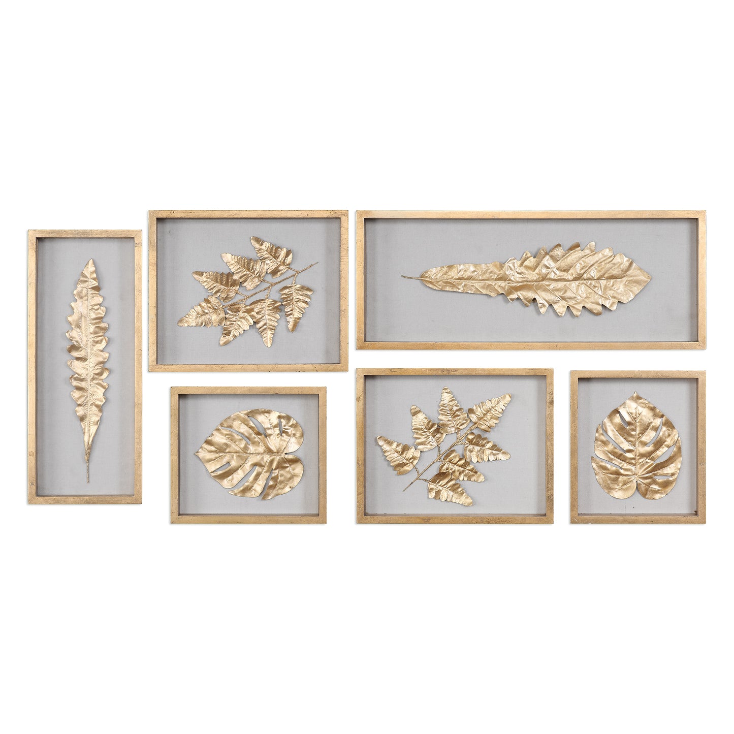 Uttermost 04074 Golden Leaves Shadow Box Set/6
