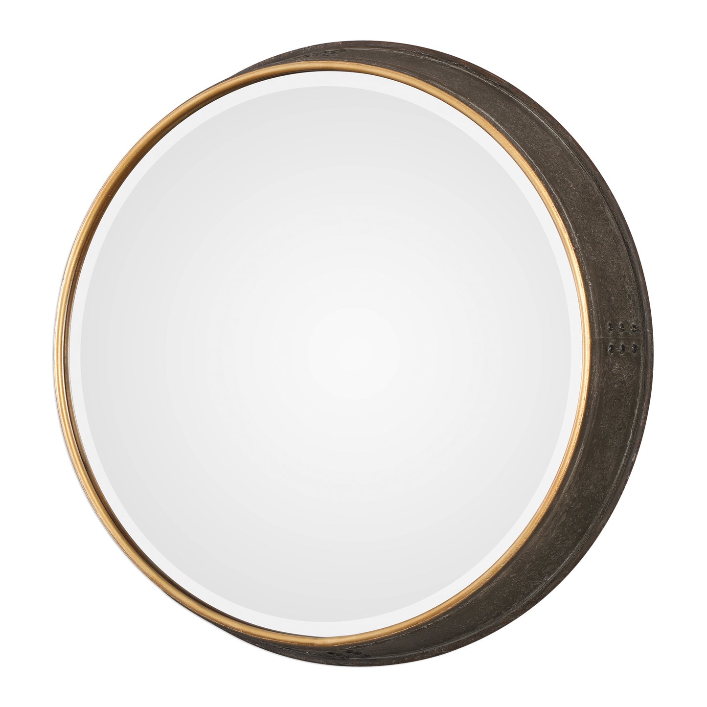 Uttermost 09372 Sturdivant Antiqued Gold Round Mirror