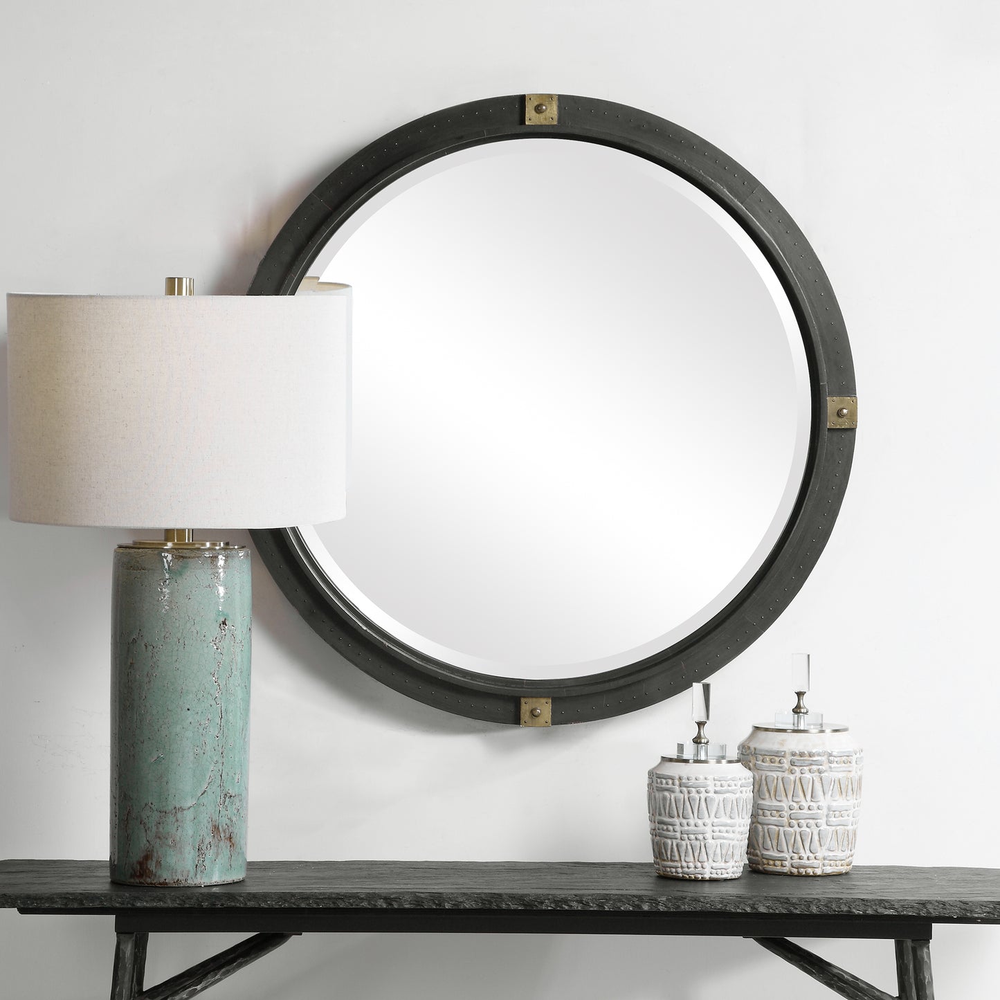 Uttermost 09635 Tull Industrial Round Mirror