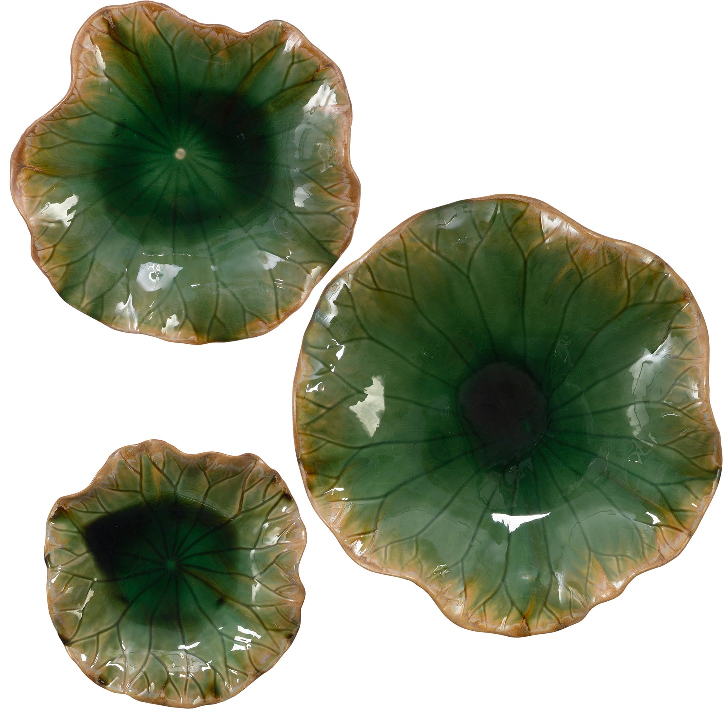 Uttermost 04247 Abella Green Ceramic Wall Decor, S/3