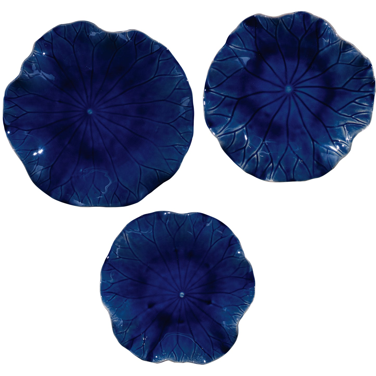 Uttermost 04253 Abella Blue Ceramic Wall Decor, S/3
