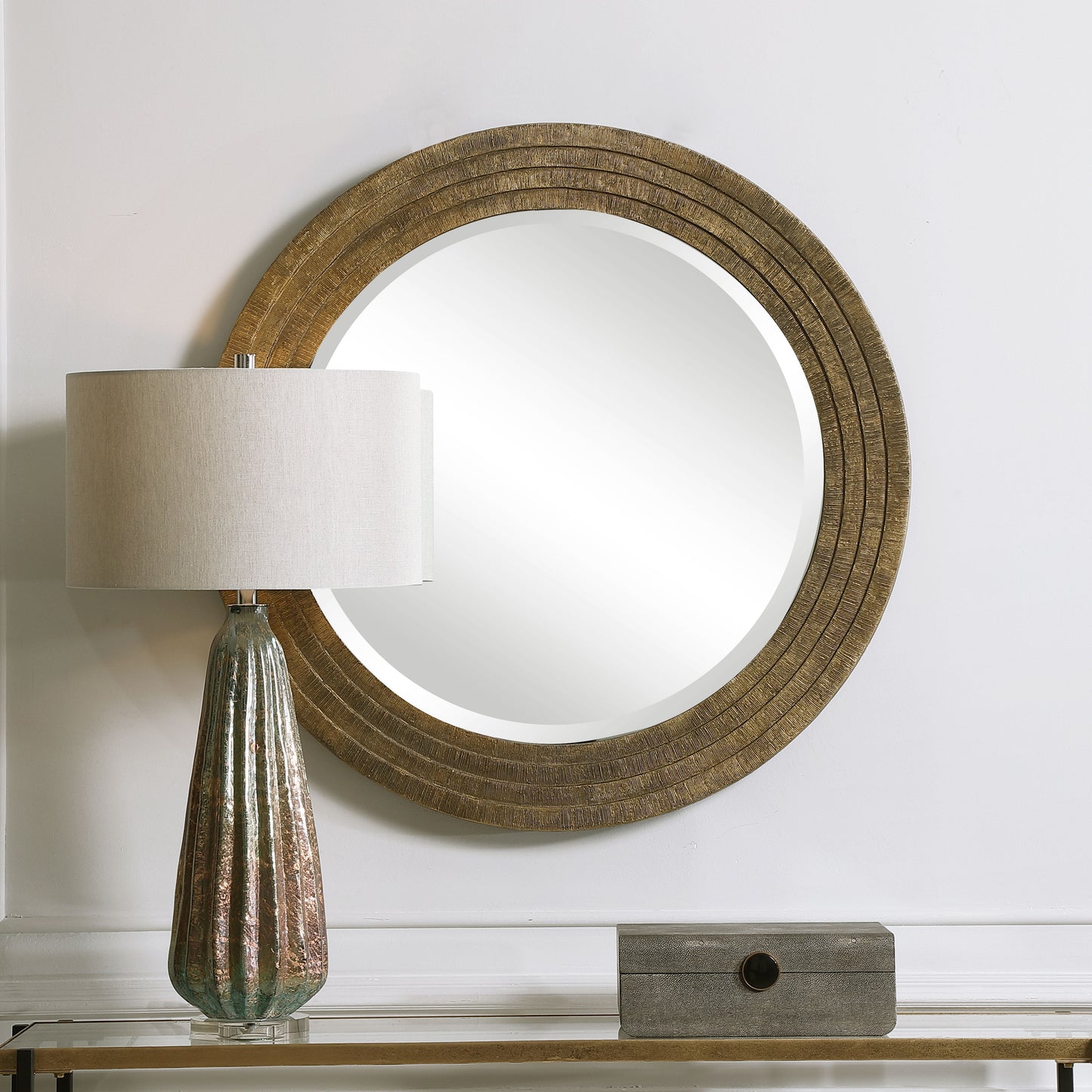 Uttermost 09647 Relic Aged Gold Round Mirror