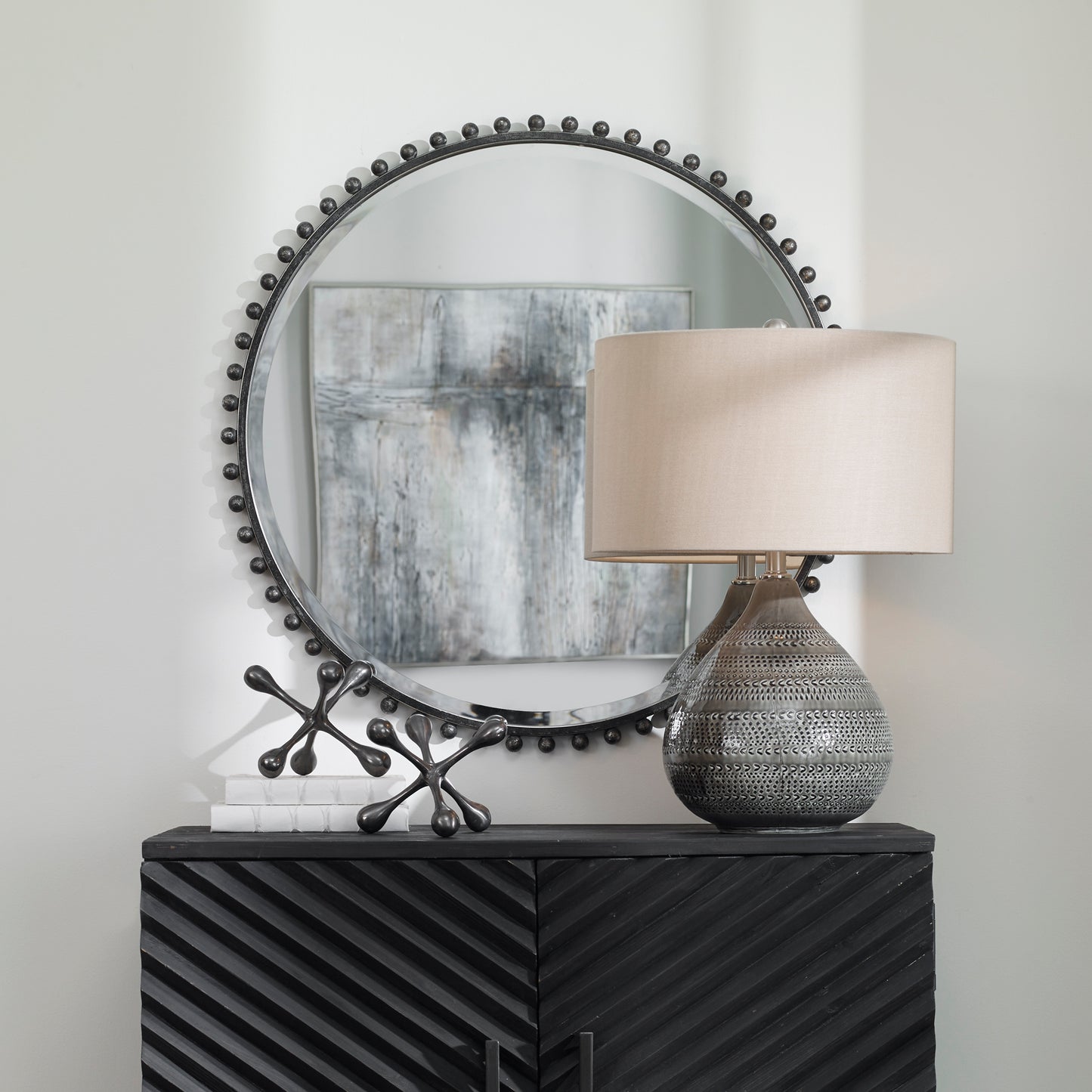 Uttermost 09691 Taza Round Iron Mirror