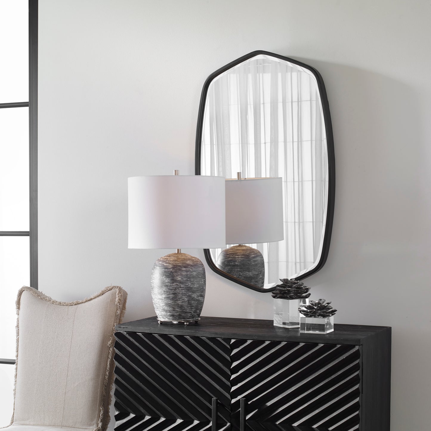 Uttermost 09699 Duronia Black Iron Mirror