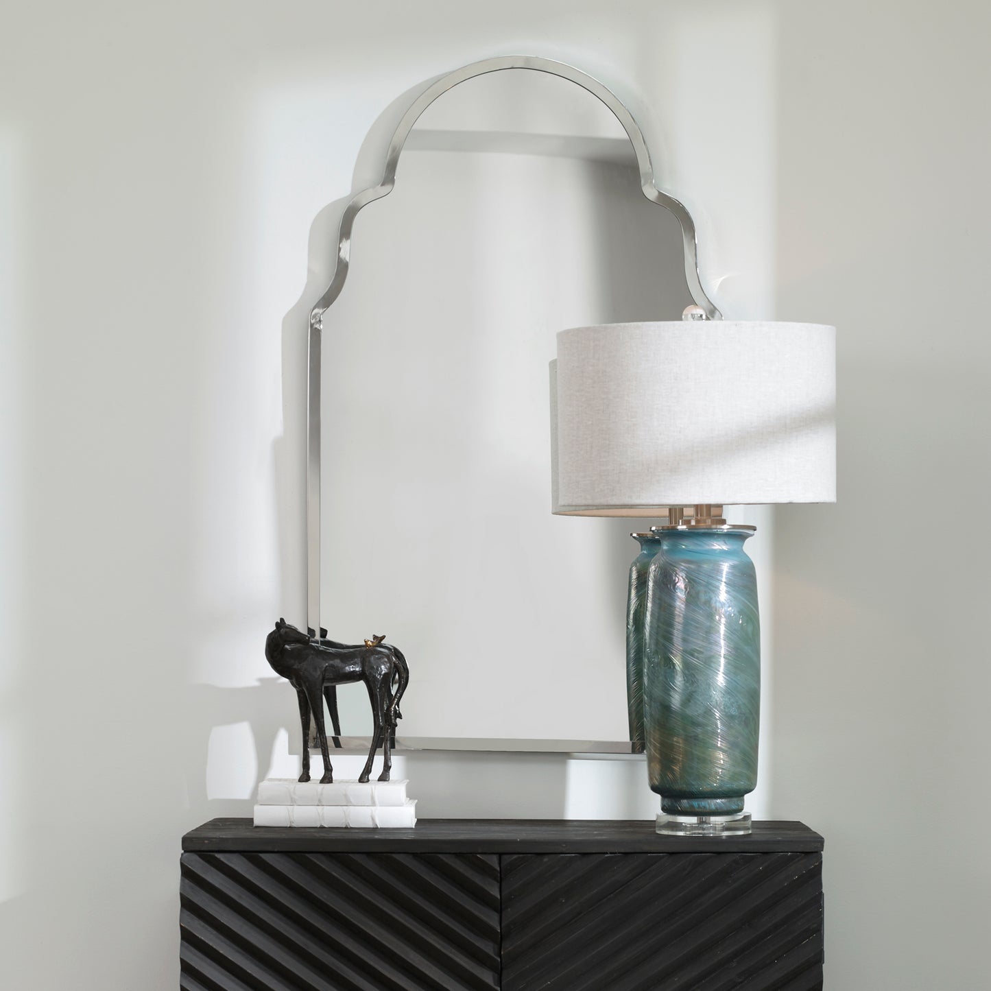 Uttermost 09697 Brayden Nickel Arch Mirror