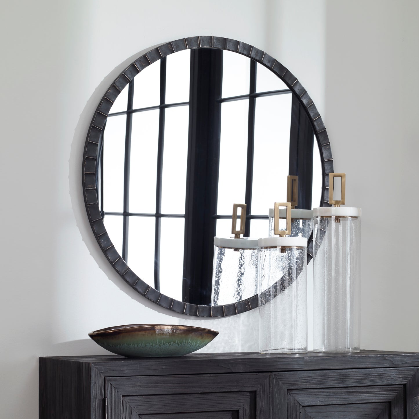 Uttermost 09702 Dandridge Round Industrial Mirror