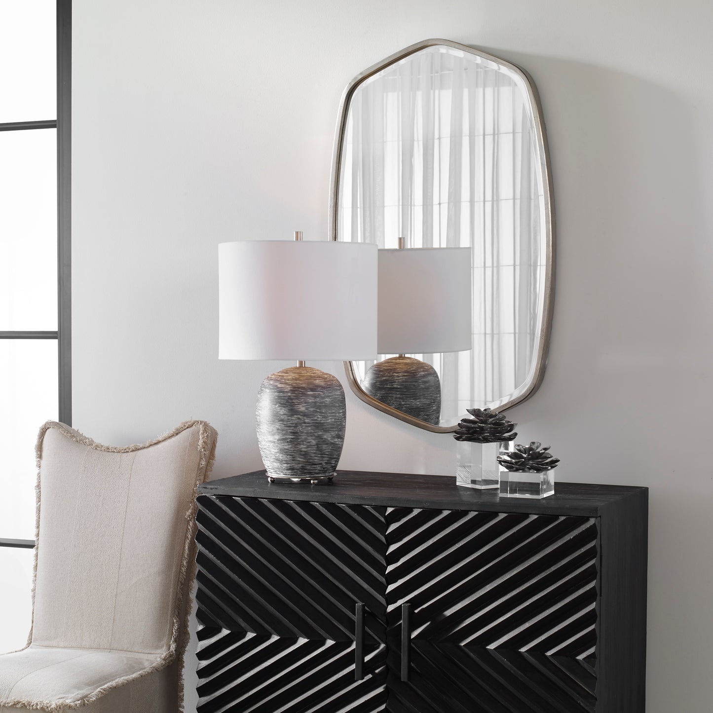 Uttermost 09703 Duronia Brushed Silver Mirror