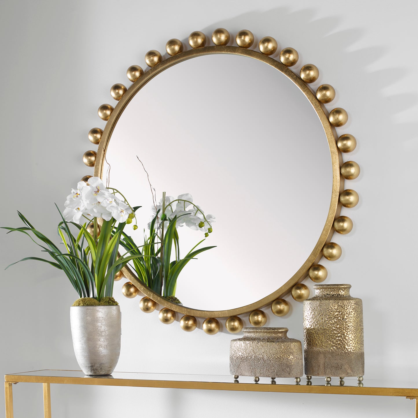 Uttermost 09695 Cyra Gold Round Mirror