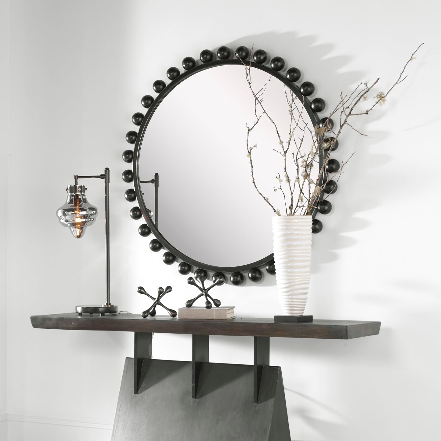 Uttermost 09694 Cyra Black Round Mirror