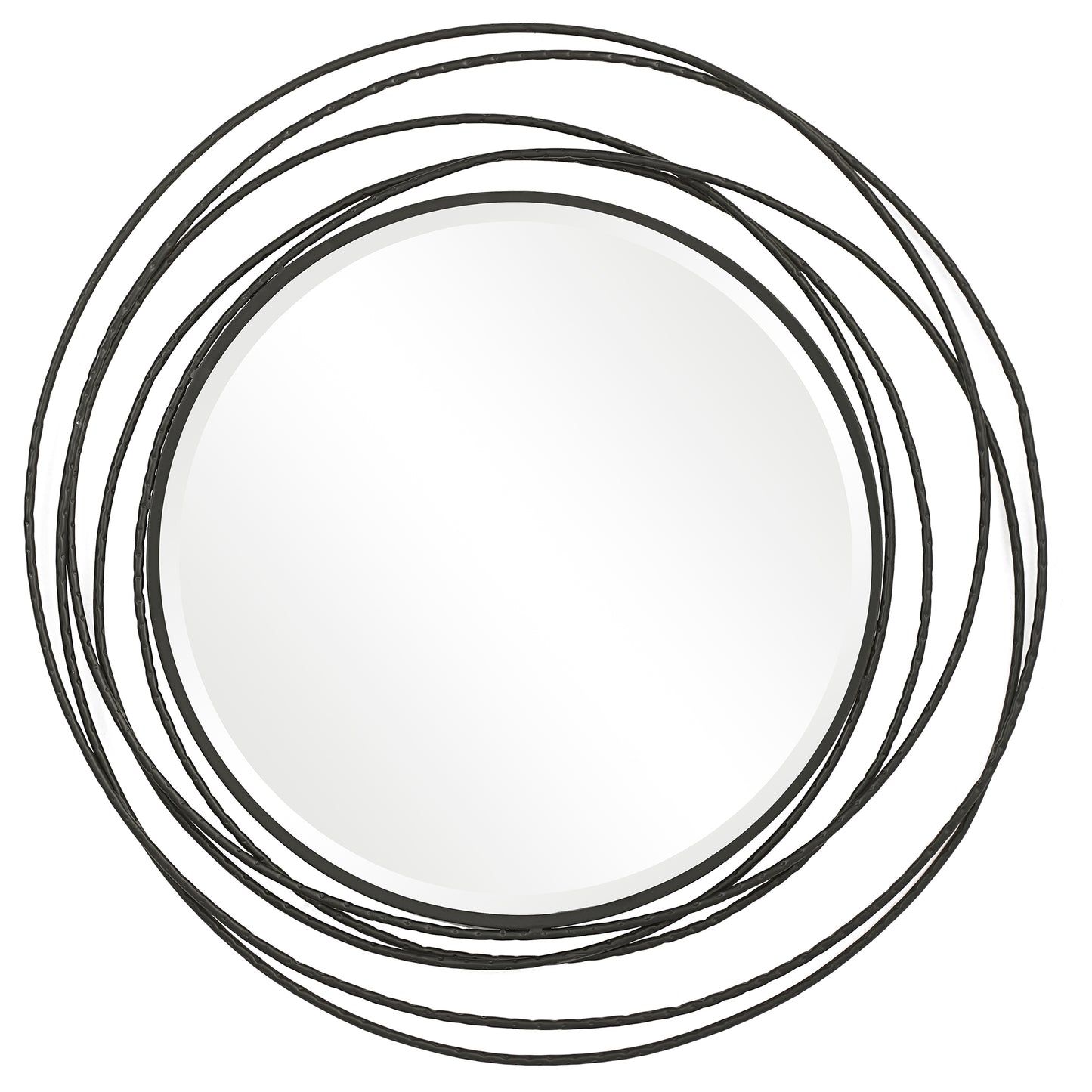 Uttermost 09704 Whirlwind Black Round Mirror
