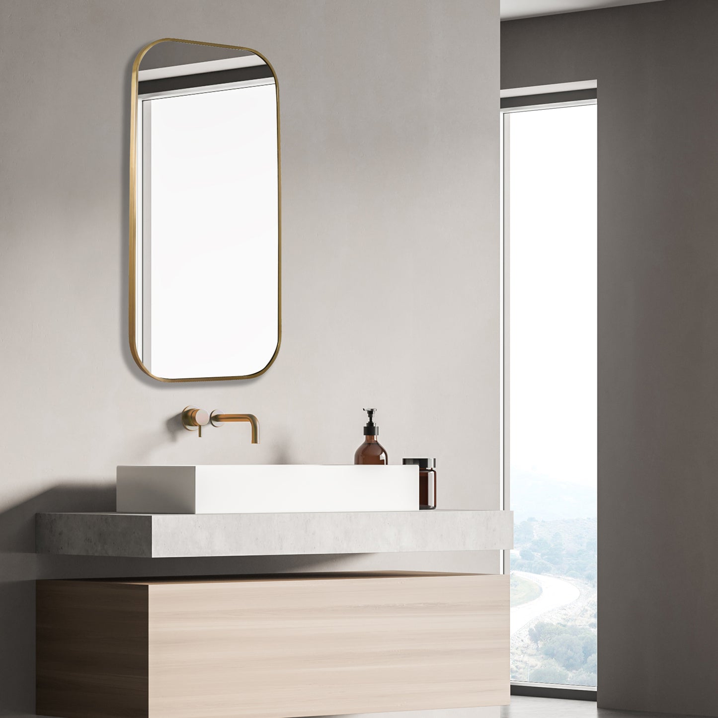 Uttermost 09718 Taft Plated Brass Mirror