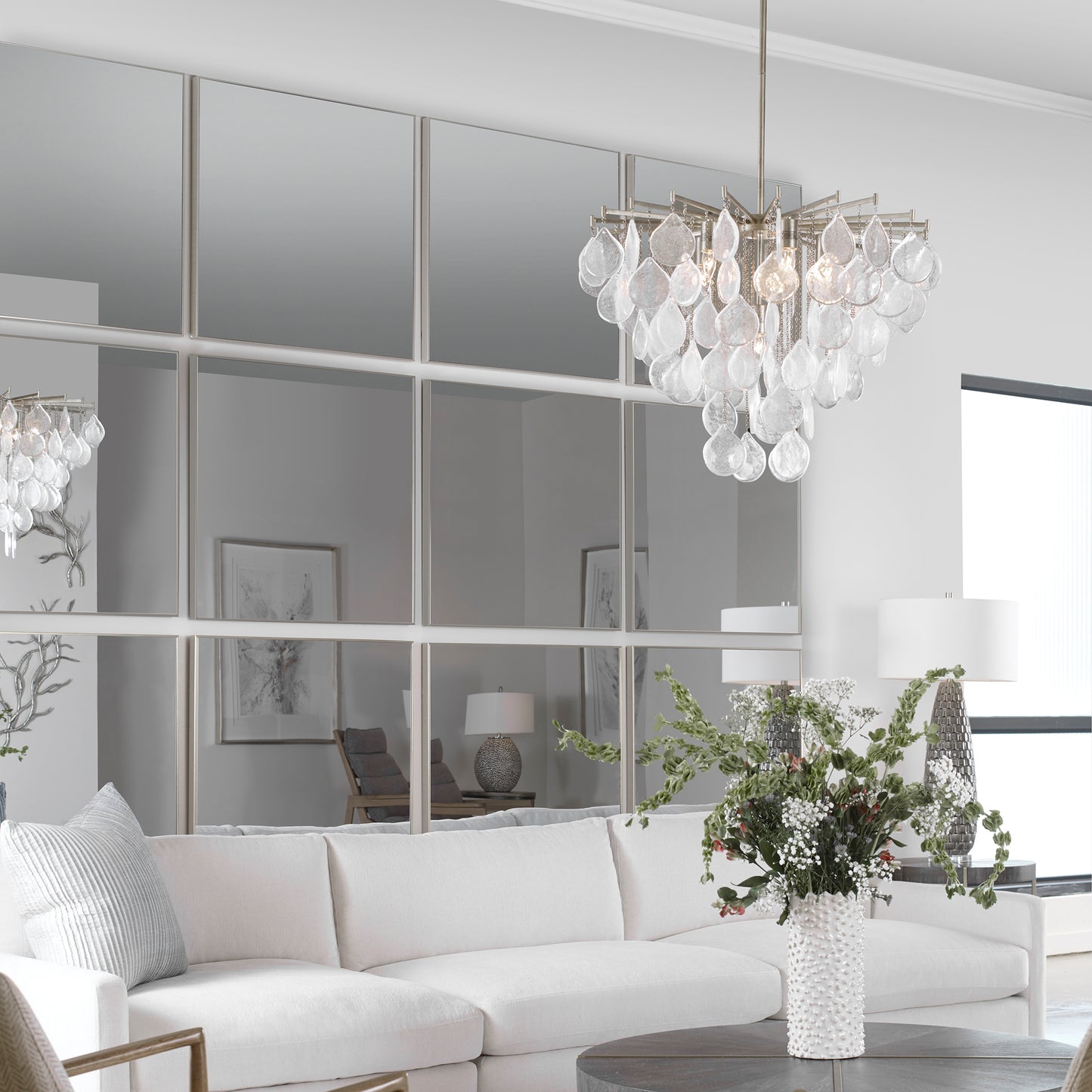 Uttermost 09716 Alexo Silver Square Mirror