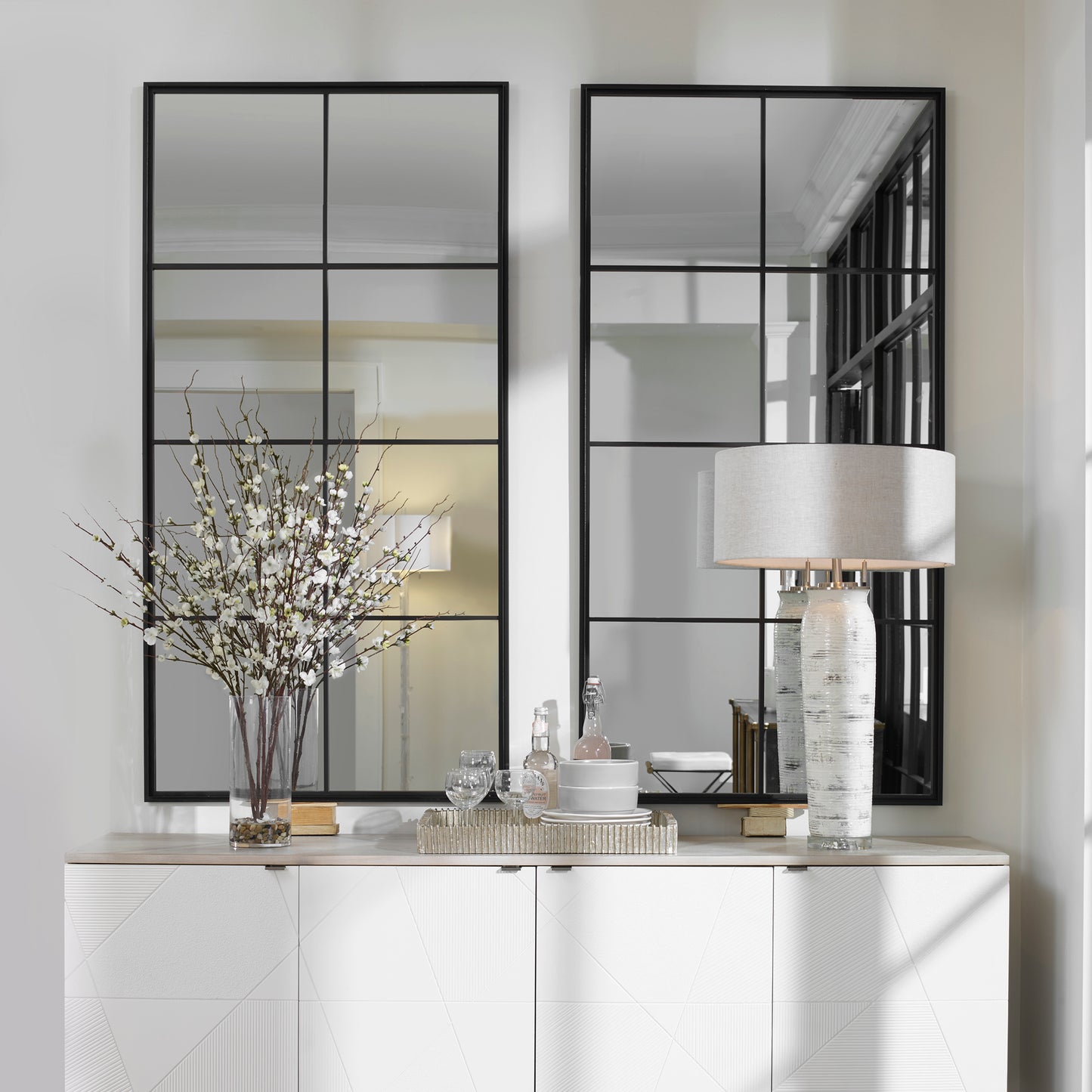 Uttermost 09732 Rousseau Iron Window Mirror