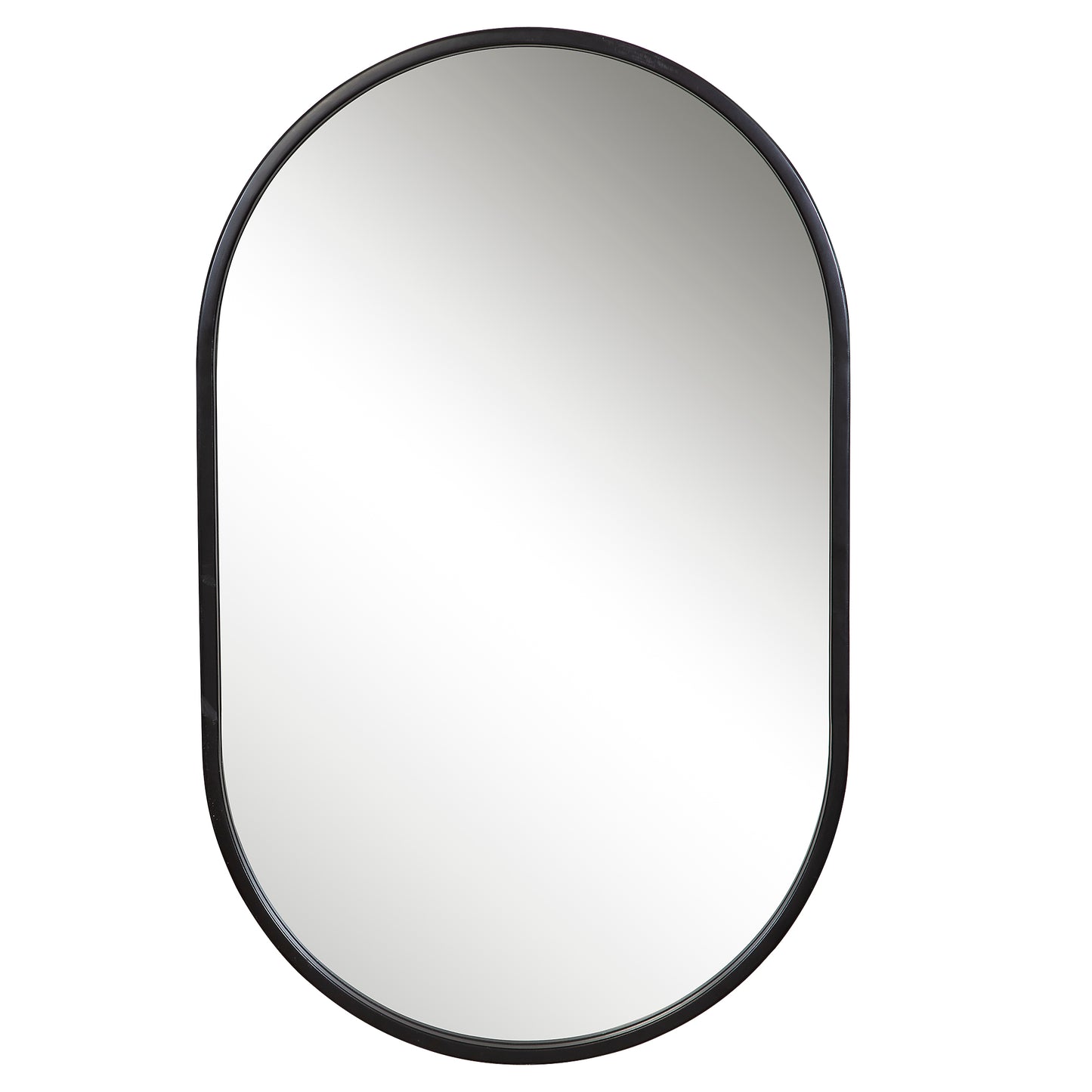 Uttermost 09735 Varina Minimalist Black Oval Mirror