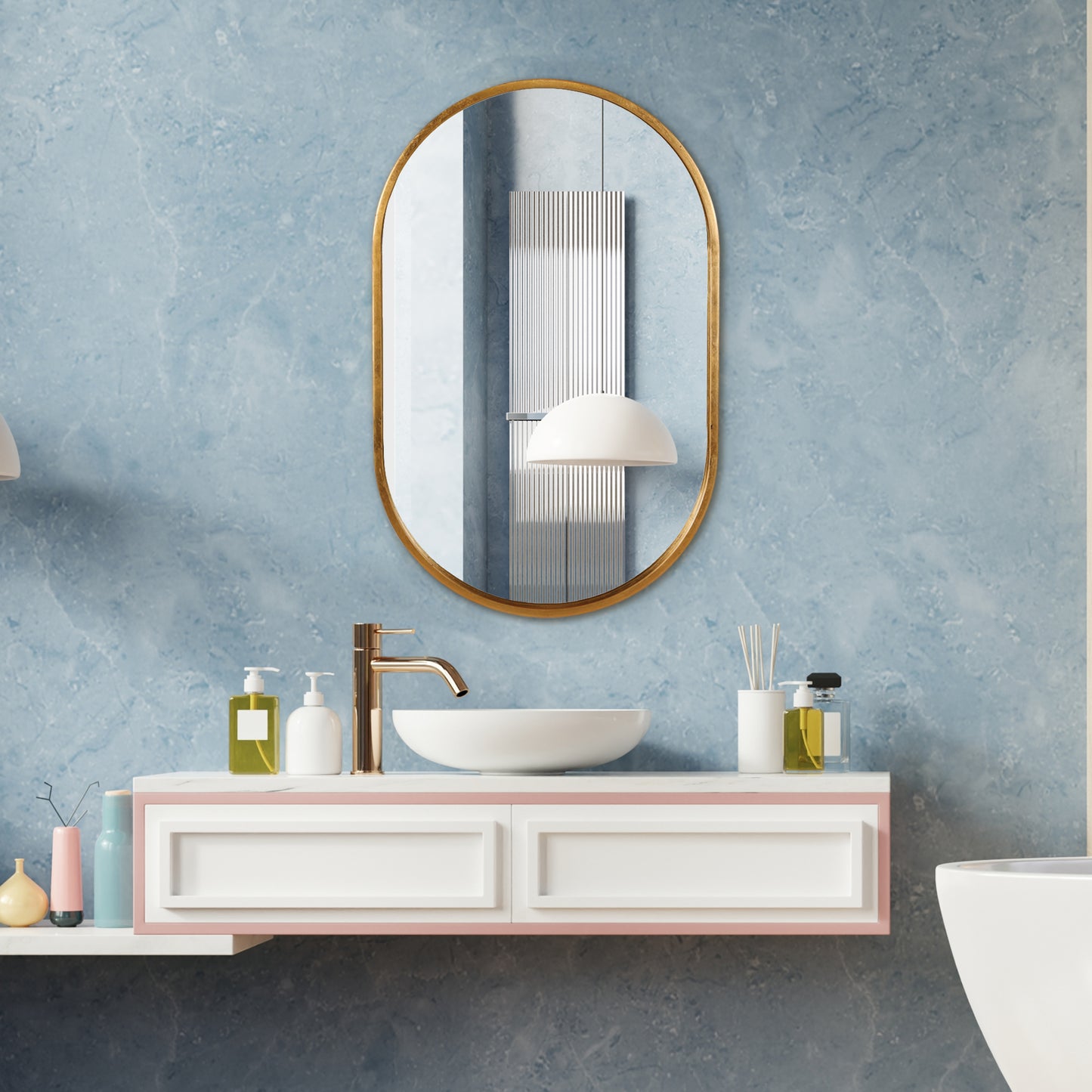 Uttermost 09736 Varina Minimalist Gold Oval Mirror
