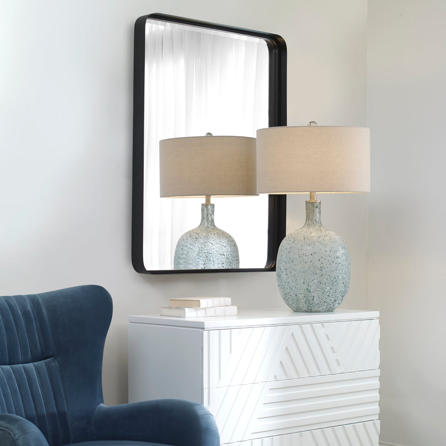 Uttermost 09738 Crofton Black Large Mirror