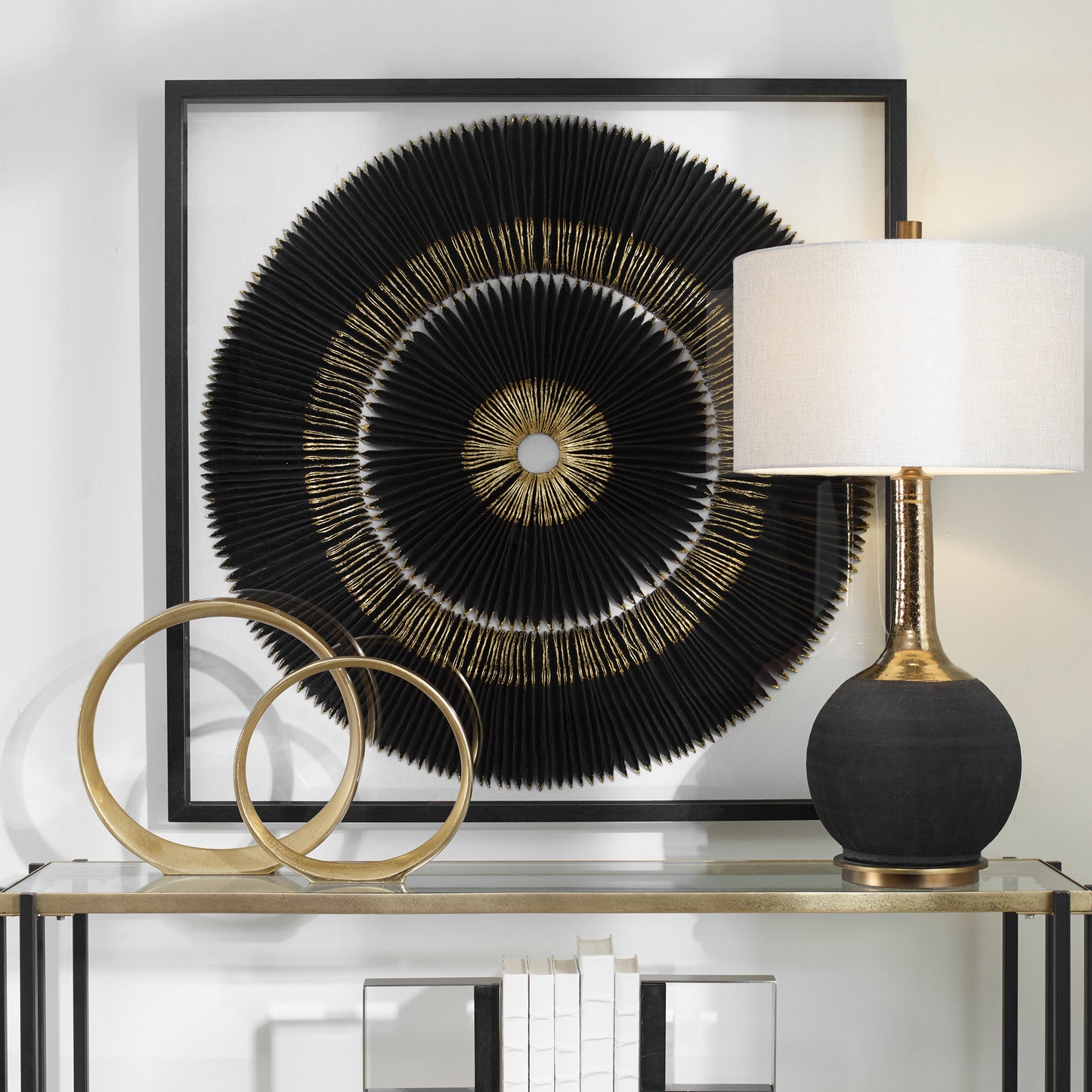 Uttermost 04311 Sandara Black And Gold Shadow Box