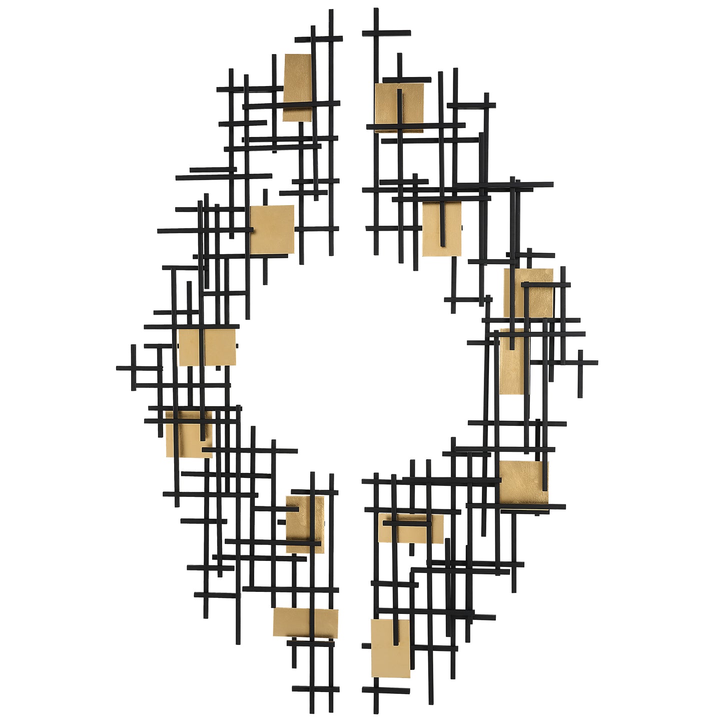 Uttermost 04305 Reflection Metal Grid Wall Decor, S/2