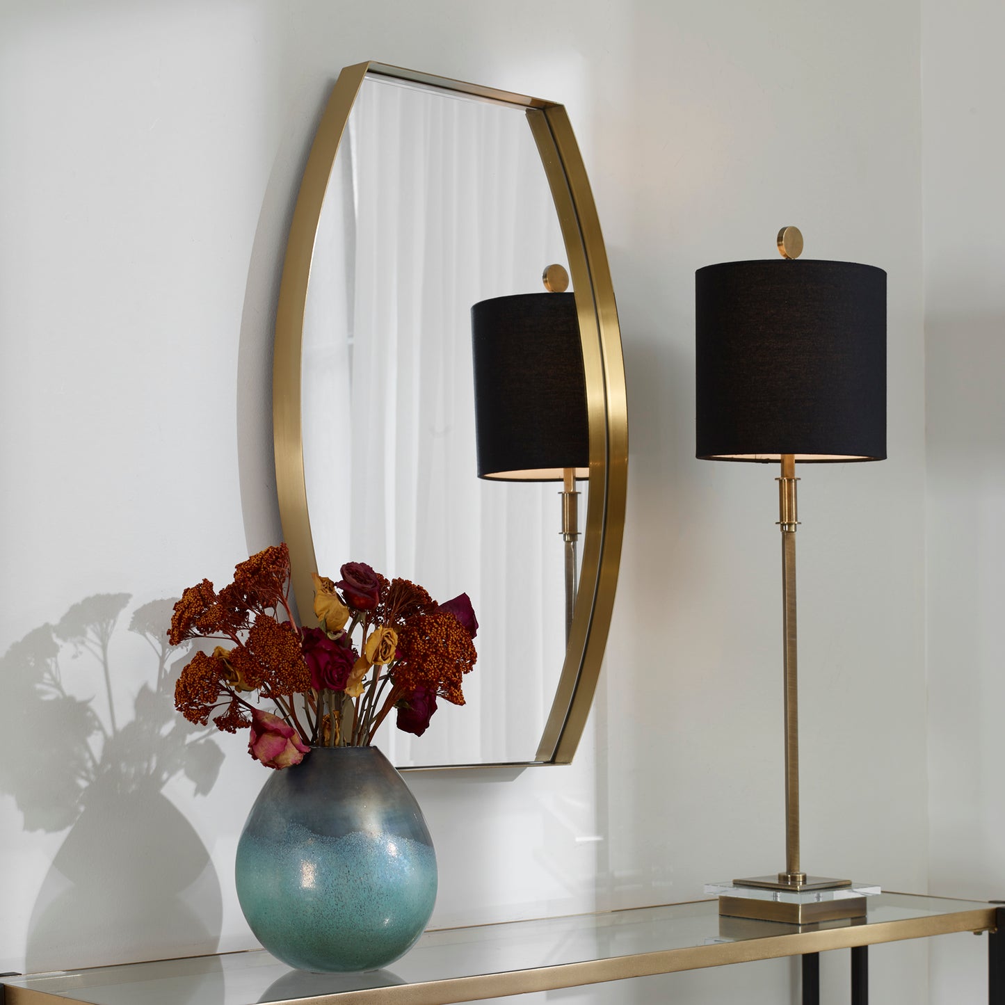 Uttermost 09745 Portal Modern Brass Mirror