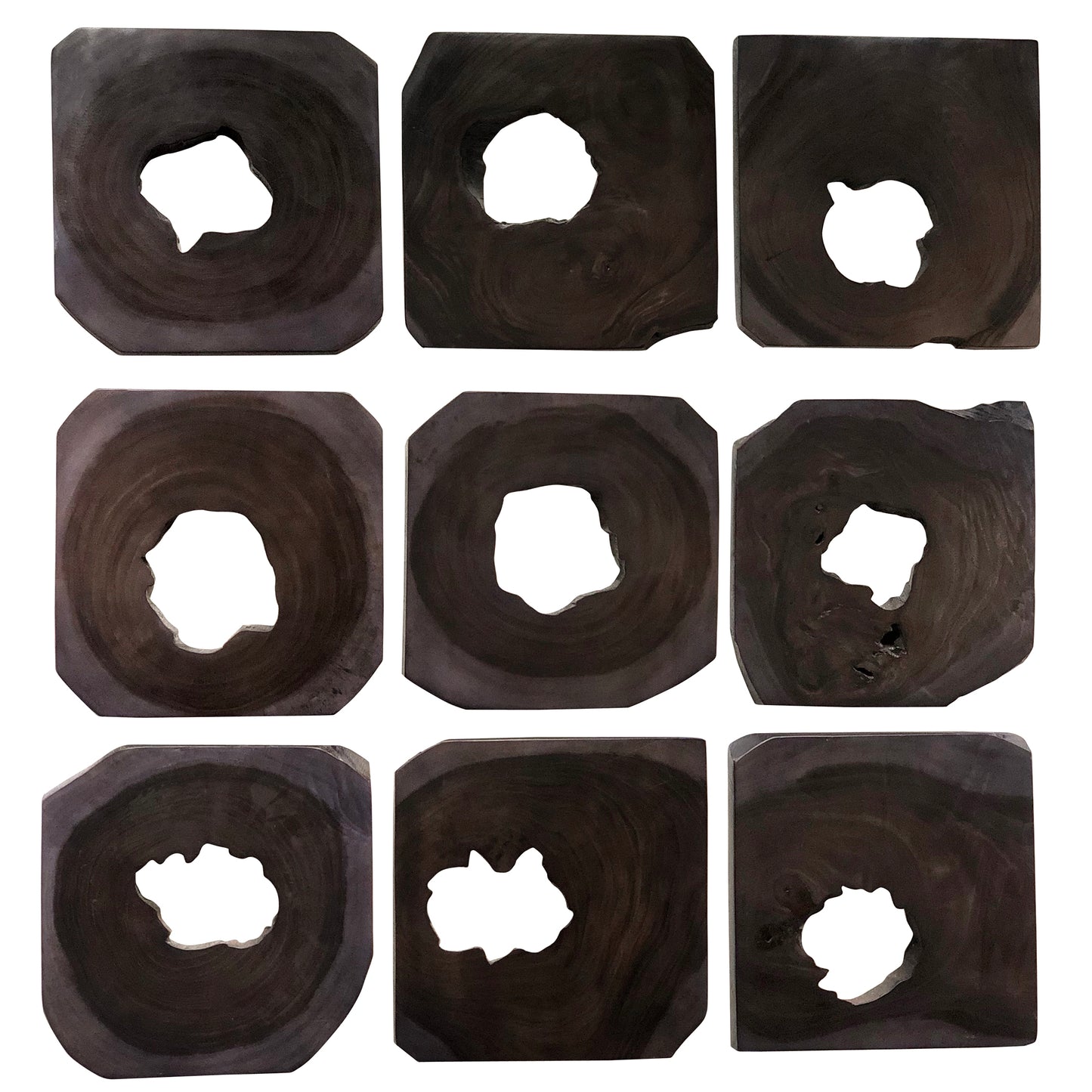 Uttermost 04316 Bahati Ebony Wood Wall Art, S/9