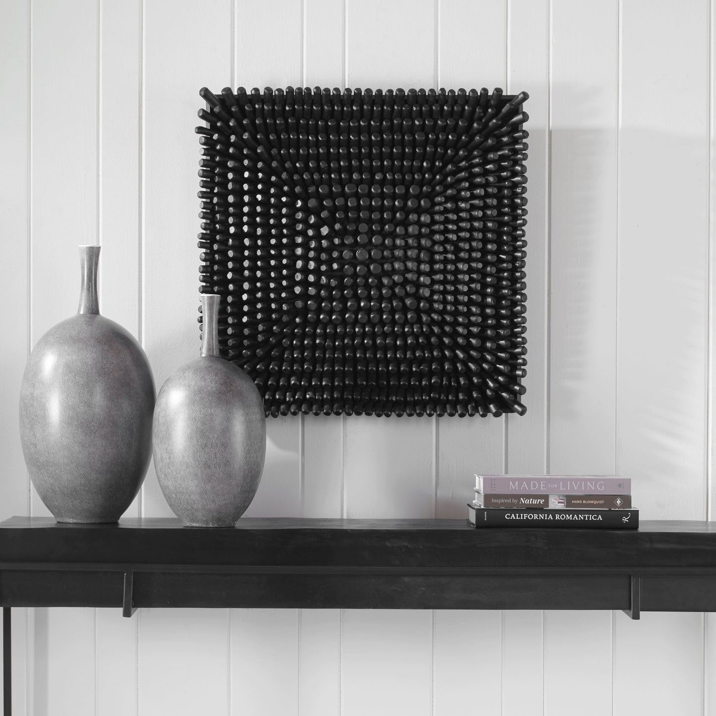 Uttermost 04321 Portside Black Wood Wall Panel