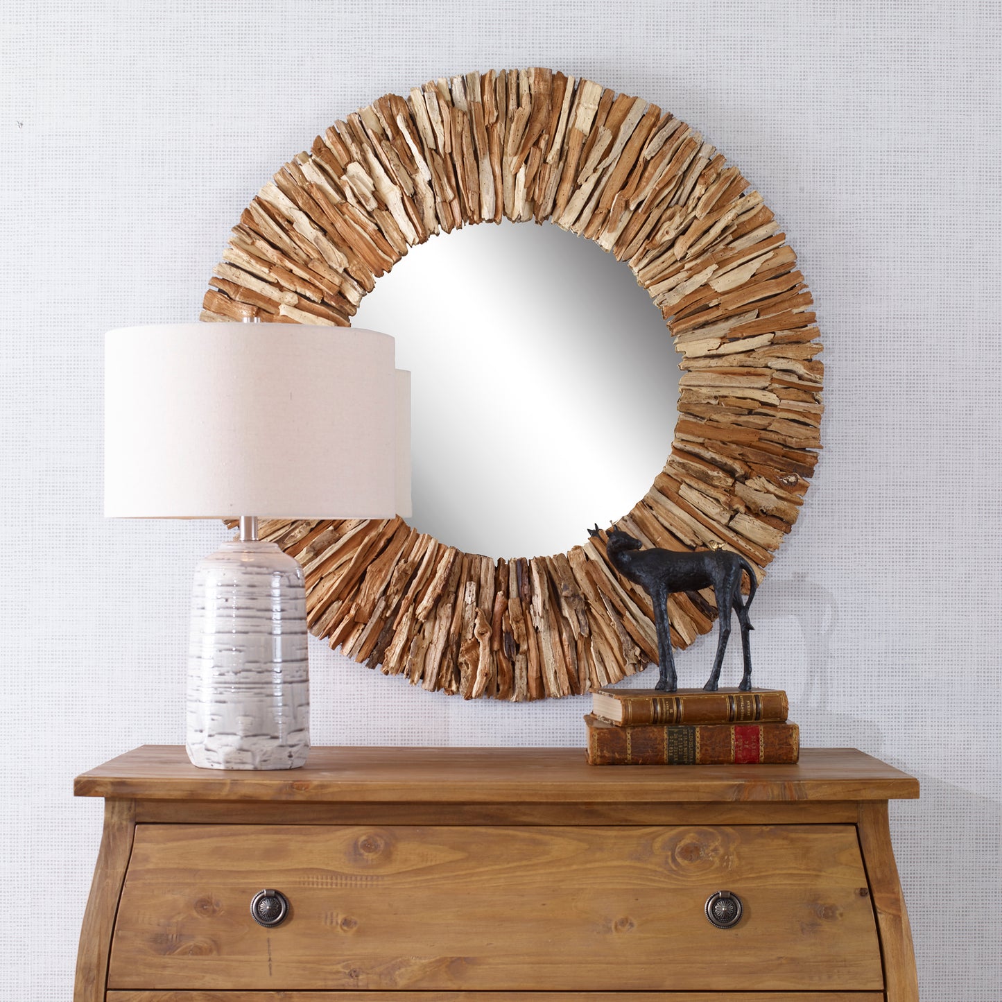 Uttermost 09809 Teak Branch Natural Round Mirror