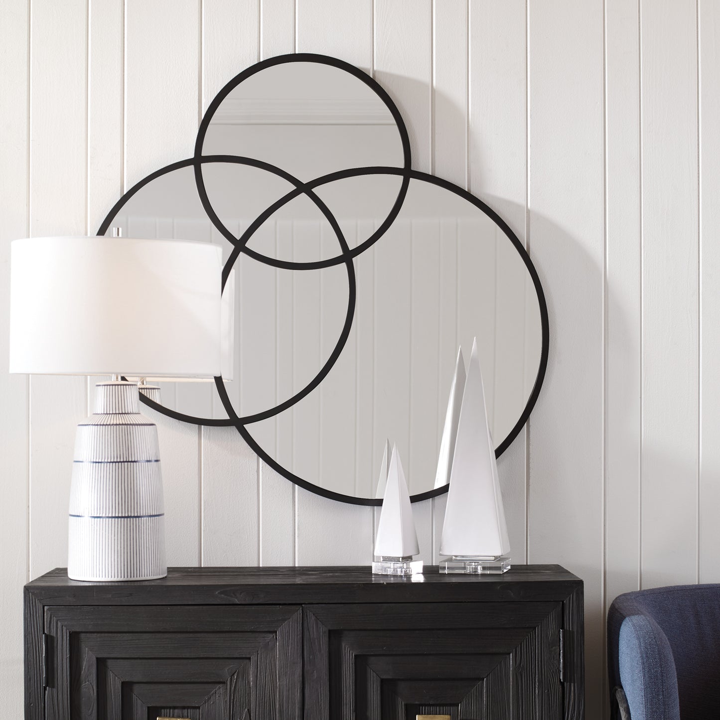 Uttermost 09804 Droplet Black Circle Mirror