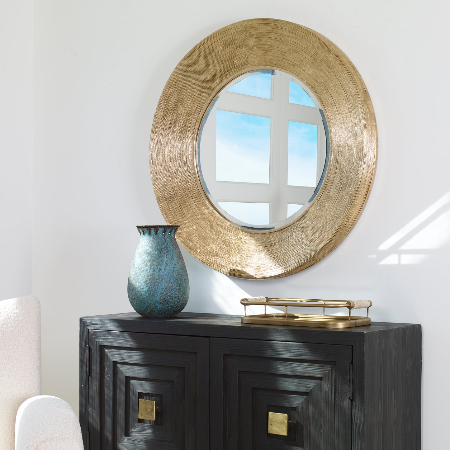 Uttermost 09801 Archer Gold Wire Round Mirror