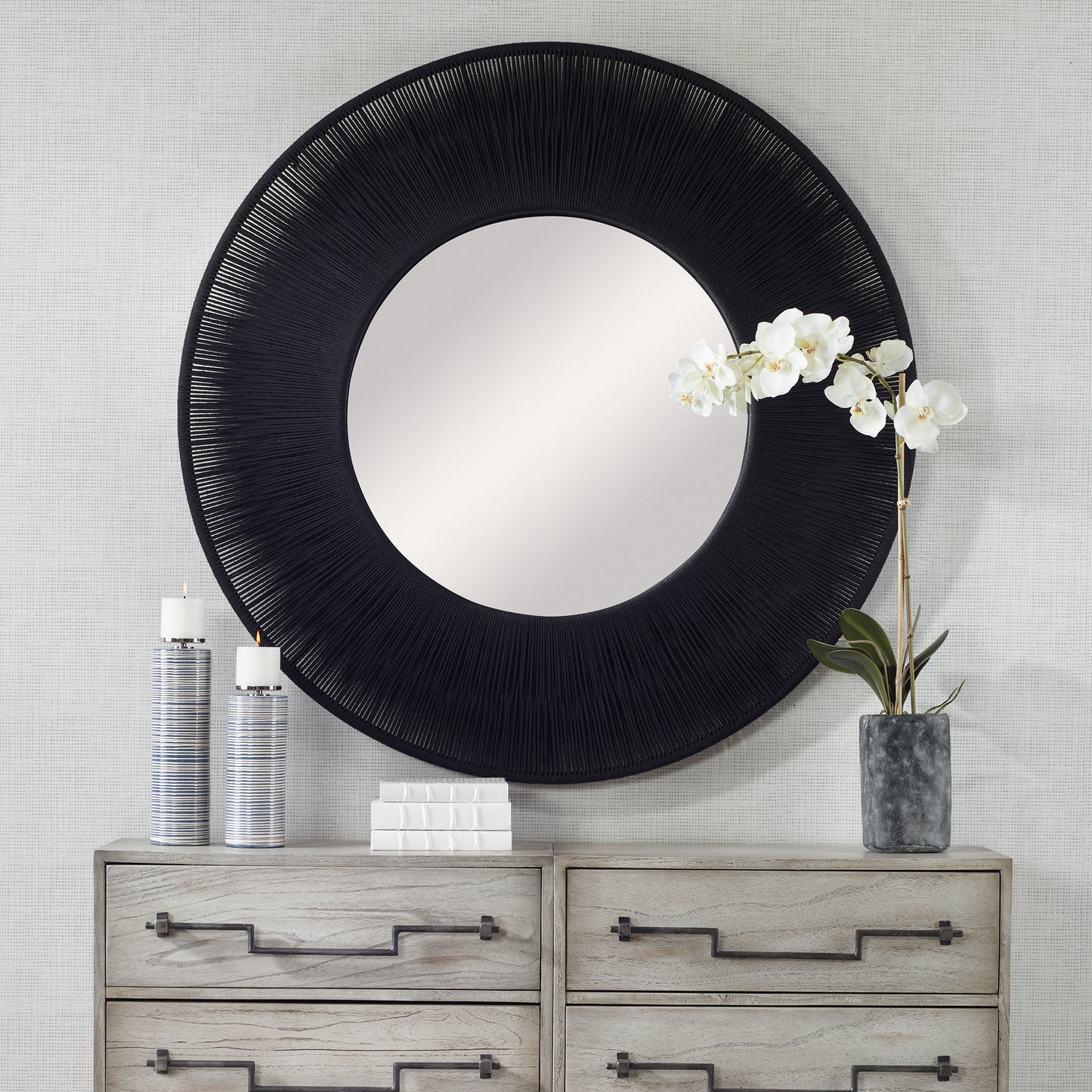 Uttermost 09823 Sailor's Knot Black Round Mirror