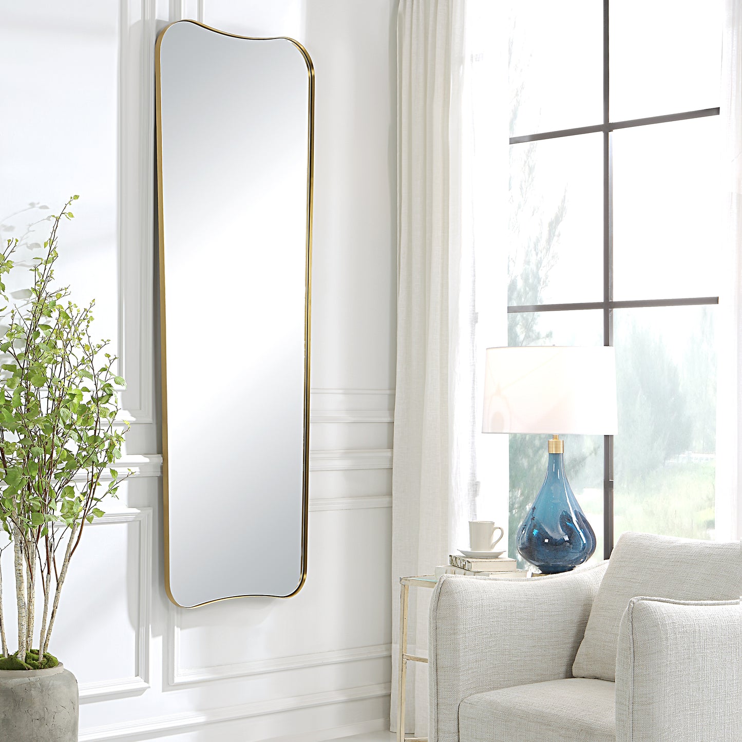 Uttermost 09839 Belvoir Large Antique Brass Mirror