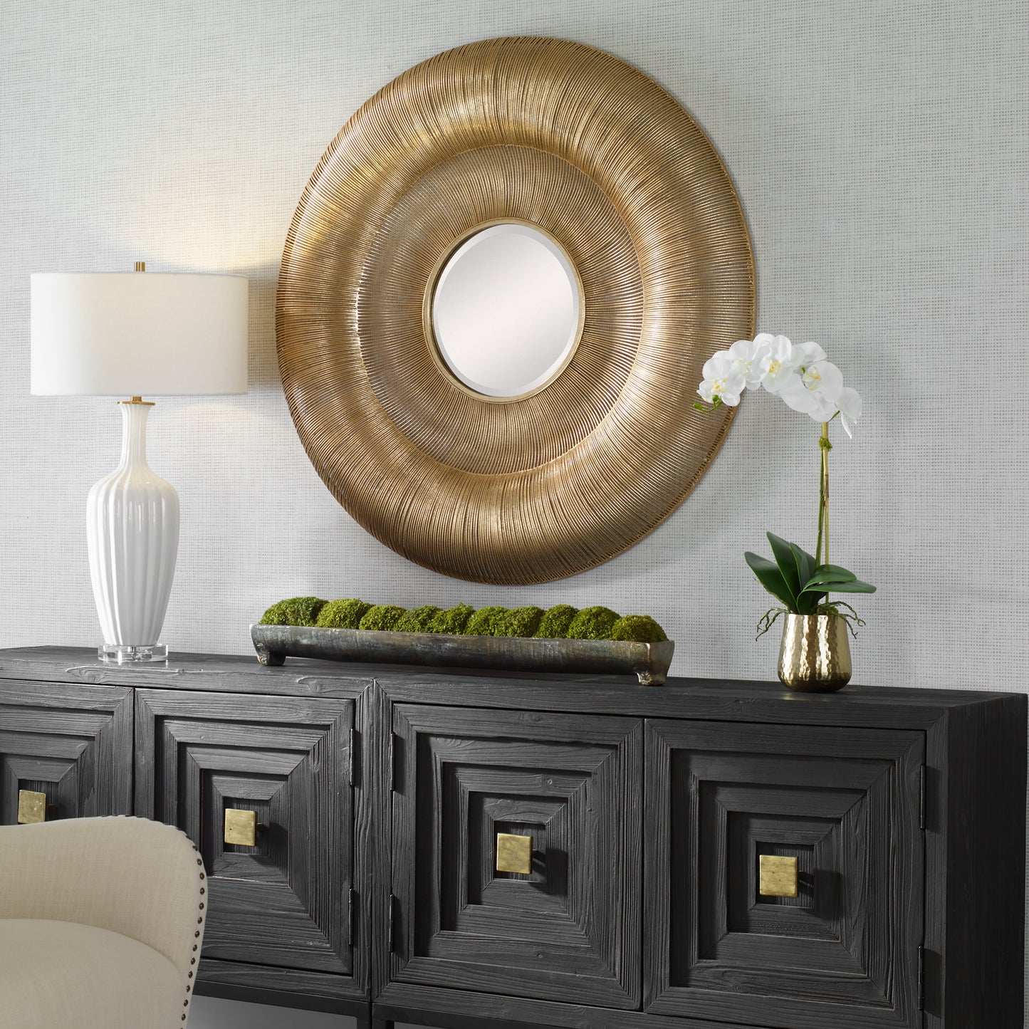 Uttermost 09852 Bauble Round Gold Mirror