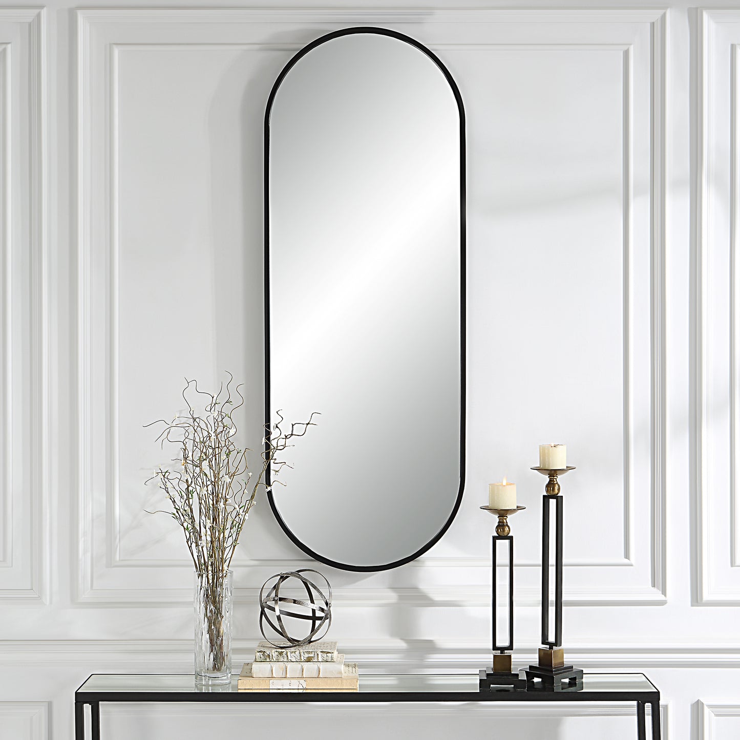 Uttermost 09843 Varina Tall Black Mirror