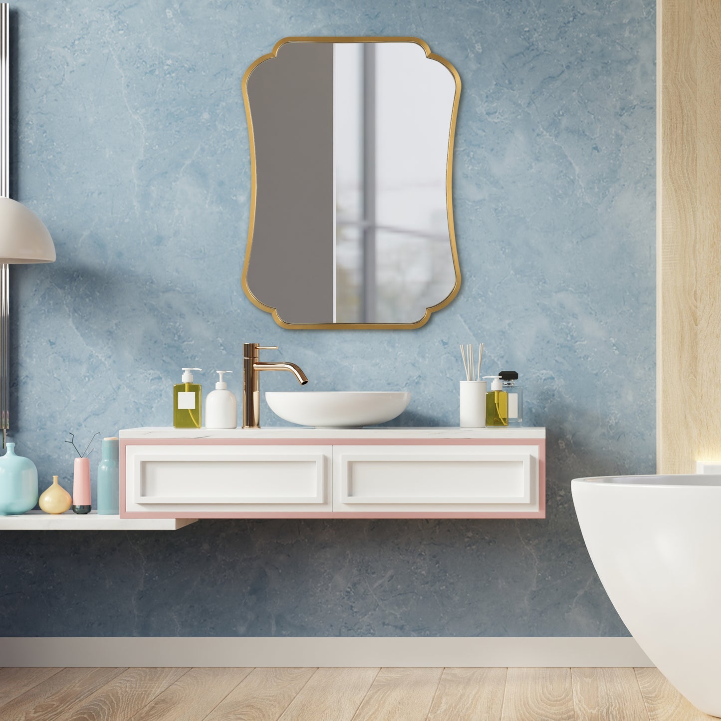 Uttermost 09904 Athena Brushed Brass Mirror
