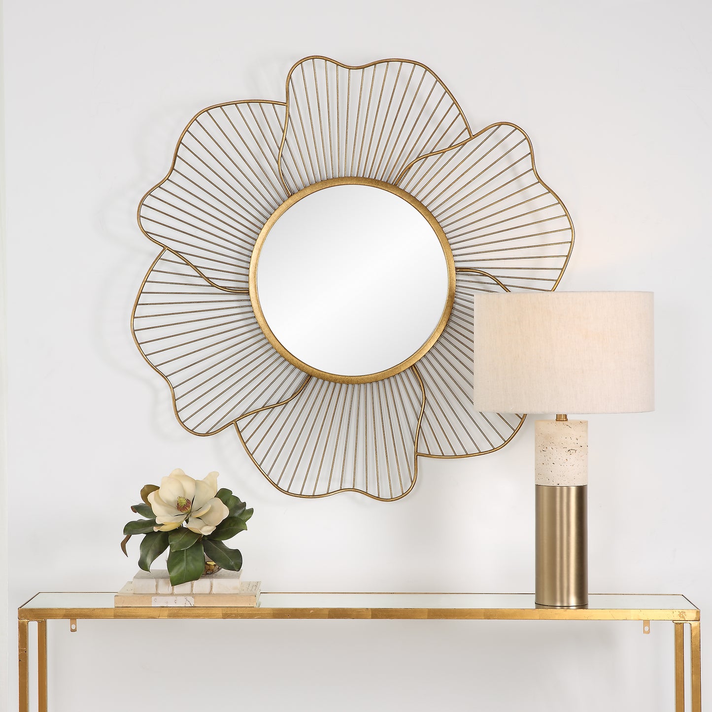 Uttermost 09912 Blossom Gold Floral Mirror