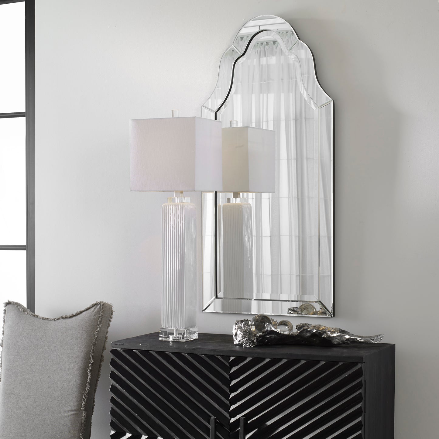 Uttermost 11912 B Hovan Frameless Arched Mirror