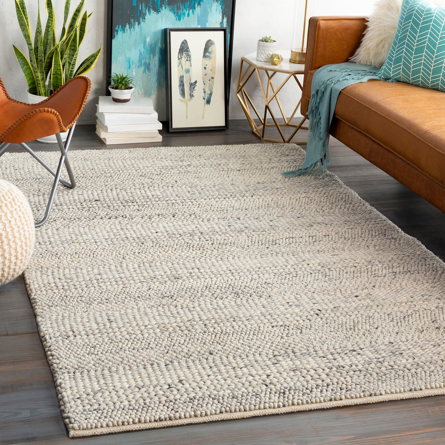 Uttermost 71163-9 Clifton Gray Hand Woven 9 X 13 Rug