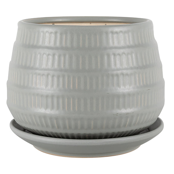 plastic planter with attached saucer Tally Planter with Attached Saucer
