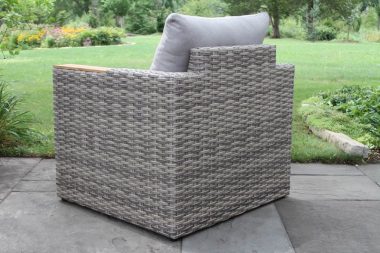 Outdoor Interiors TNA7902-GC Teak & Wicker Captains Chair with Storage Feature 2-Pack