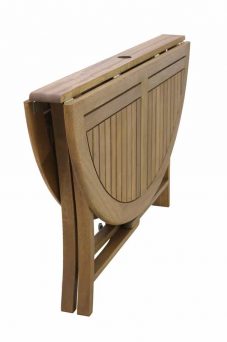 Outdoor Interiors 10020 43" Round Eucalyptus Folding Dining Table