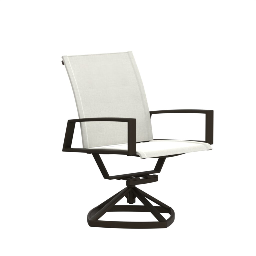 OW Lee Arc Sling Swivel Rocker Dining Chair